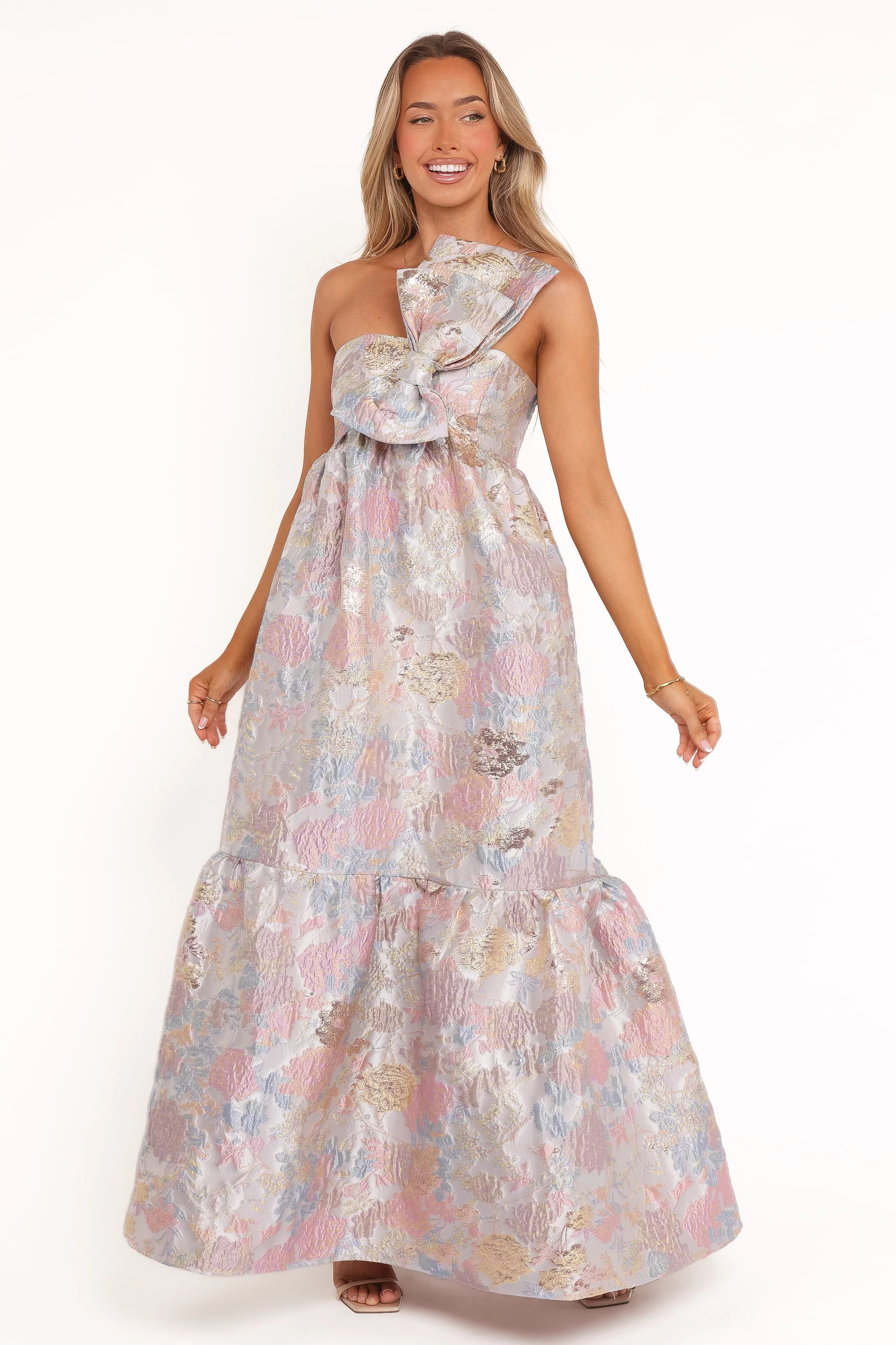 Betina Bow Front Maxi Dress - Pale Blue Floral | Petal & Pup (US)