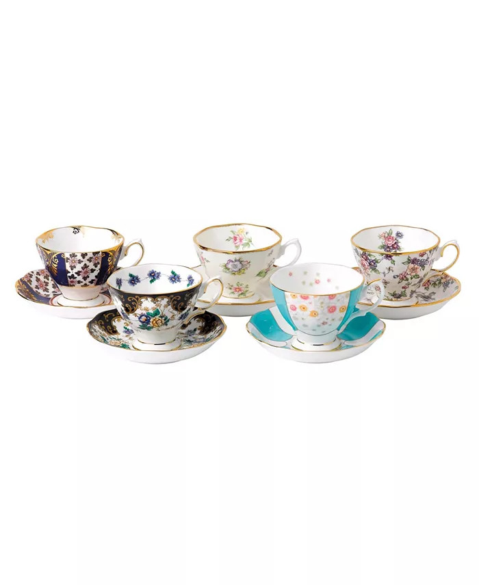 Royal Albert 100 Years 1900-1940 5-Piece Teacup & Saucer Set - Macy's | Macy's