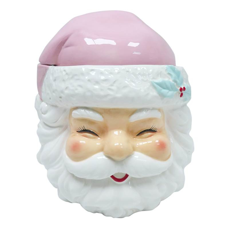 Mrs. Claus' Bakery Pink Ceramic Santa Cookie Jar | At Home