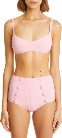 Magdalena Button High Waist Two-Piece Swimsuit | Nordstrom