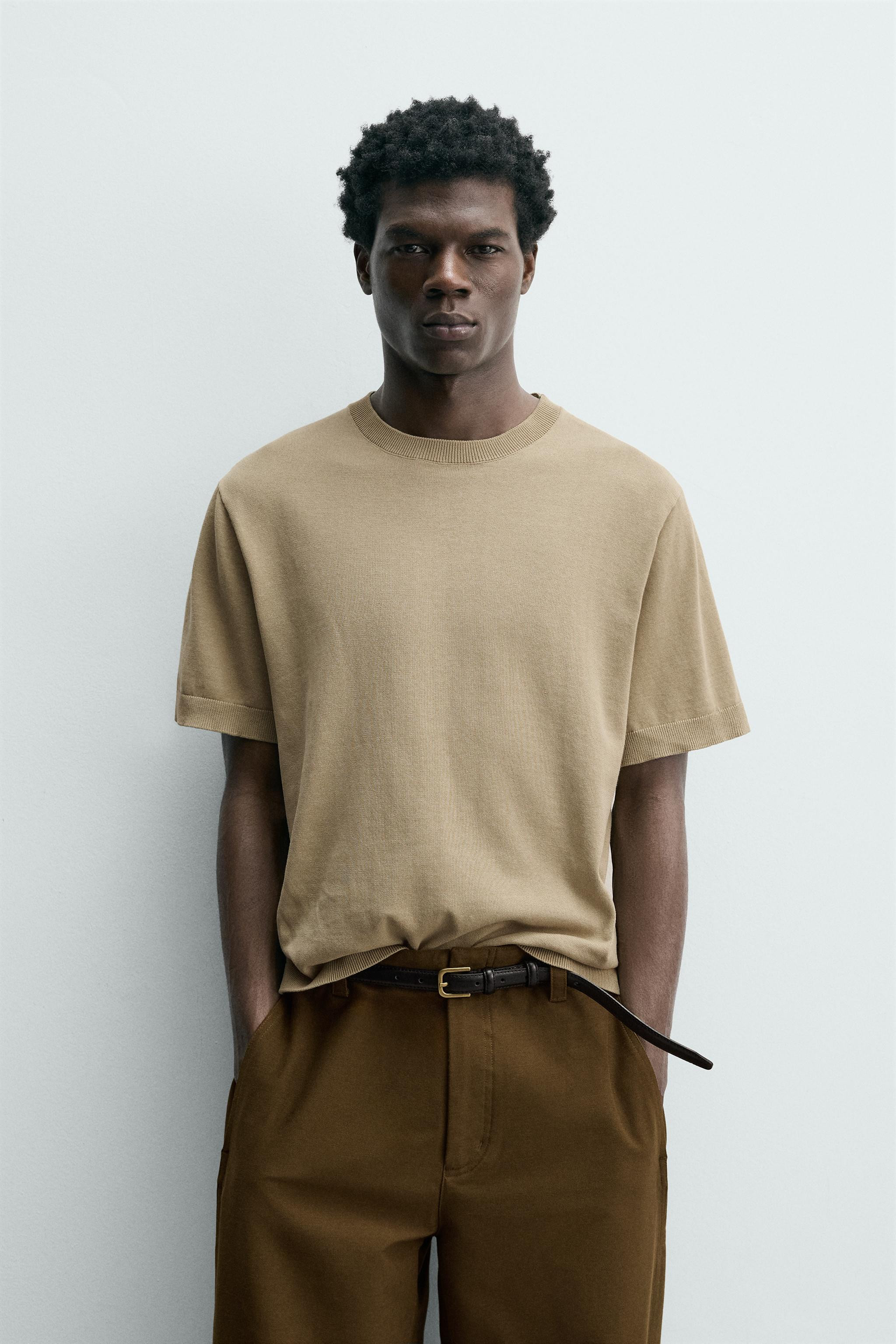 LIGHT COTTON KNIT T-SHIRT | Zara US