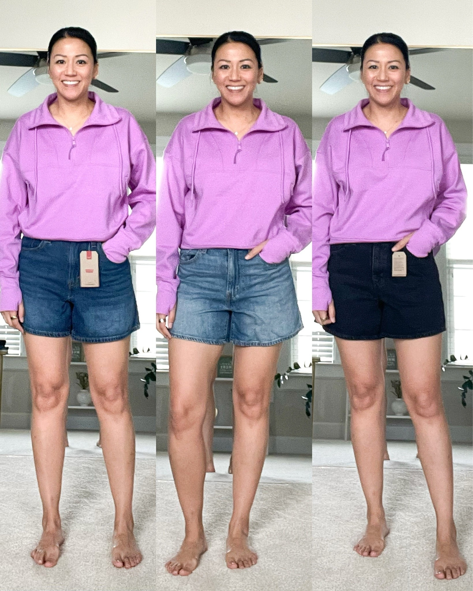 Levi’s cinch waist mid thigh shorts
I’m between size 26 & 27 but usually size up in my shorts. I went with a 27 and they were a tiny loose in the waist but since you can cinch these they are perfect

#LTKOver40 #LTKSeasonal #LTKSaleAlert