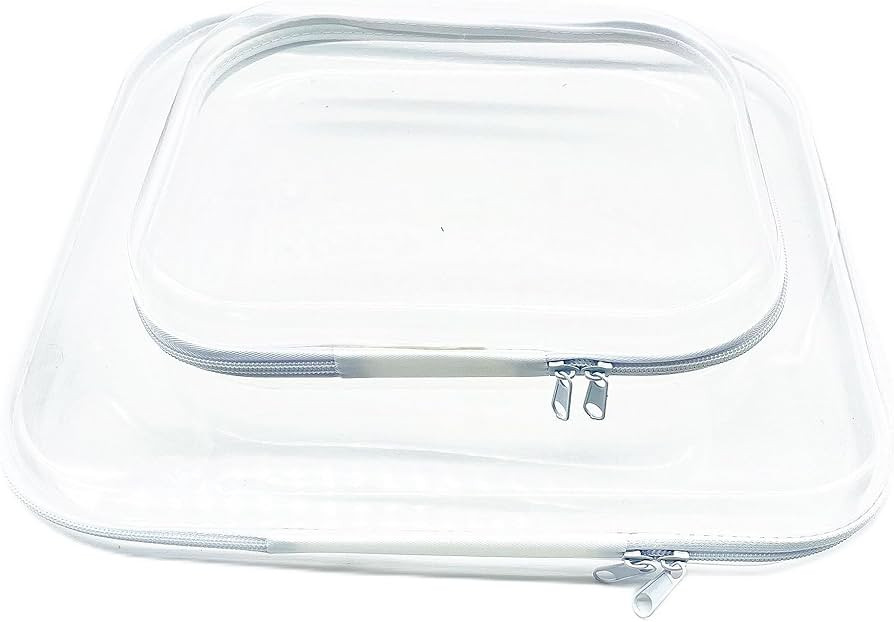 Clear Zipper Pouches Hard Shell For Organizing Transparent Bliss Plastic Storage Pvc Bin For Trav... | Amazon (US)