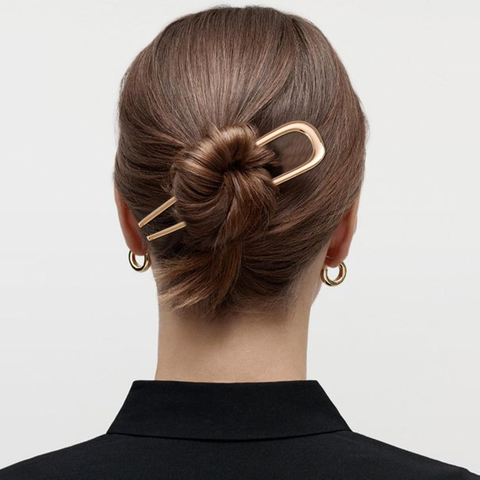 2Pcs French Hair Pins for Thick Hair, Metal French Twis Hair Pins for Women Girls, U-Shaped French Pin for Buns, 5.5 Inches Large French Pins Hairstyle Accessories (Silver, Gold) | Amazon (US)