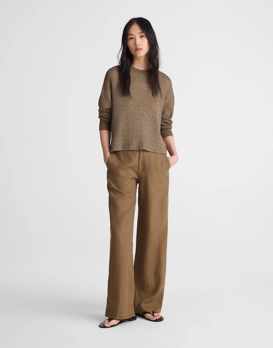 The Zoe Relaxed Straight Pant in 100% Linen | Madewell