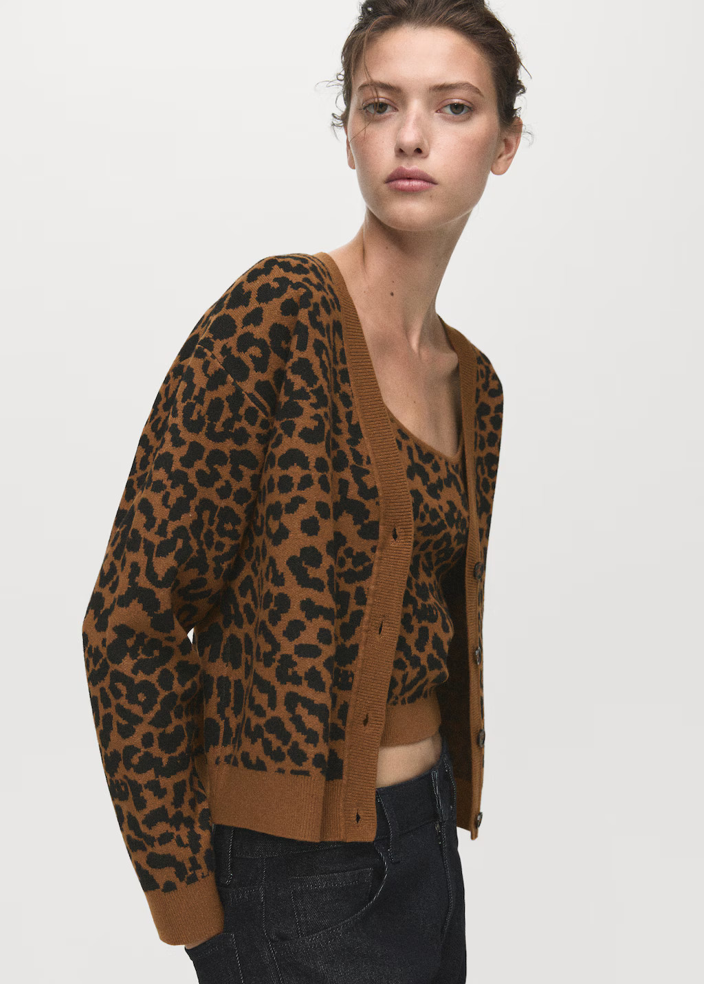 Leopard knit cardigan - Women | MANGO USA | Mango (US/MX/AU)