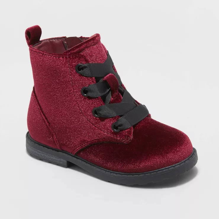 Toddler Girls' Giovanna Lace-Up Zipper Combat Boots - Cat & Jack™ | Target