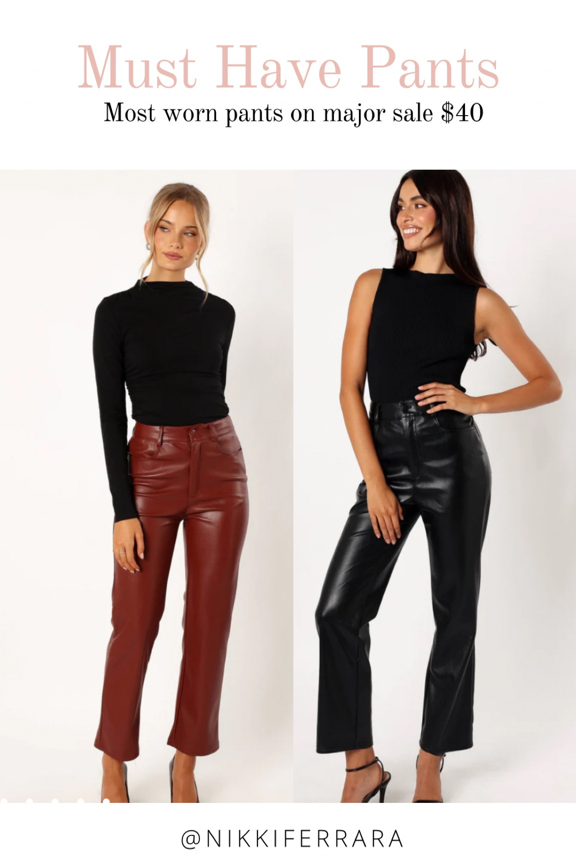 FAVORITE PANTS on MAJOR SALE $40!🖤
Comes in two gorgeous colors!


Faux leather pants, cropped leather pants, leather pants, petal and pup, Spanx, Amazon, faux leather leggings, leather, leather skirt 

#LTKsalealert #LTKmidsize #LTKparties