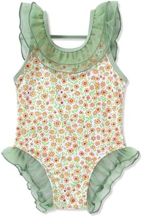 Toddler Swimsuit Girl Tulle Ruffle One Piece Swimwear Baby Summer Beach Bathing Suit | Amazon (US)