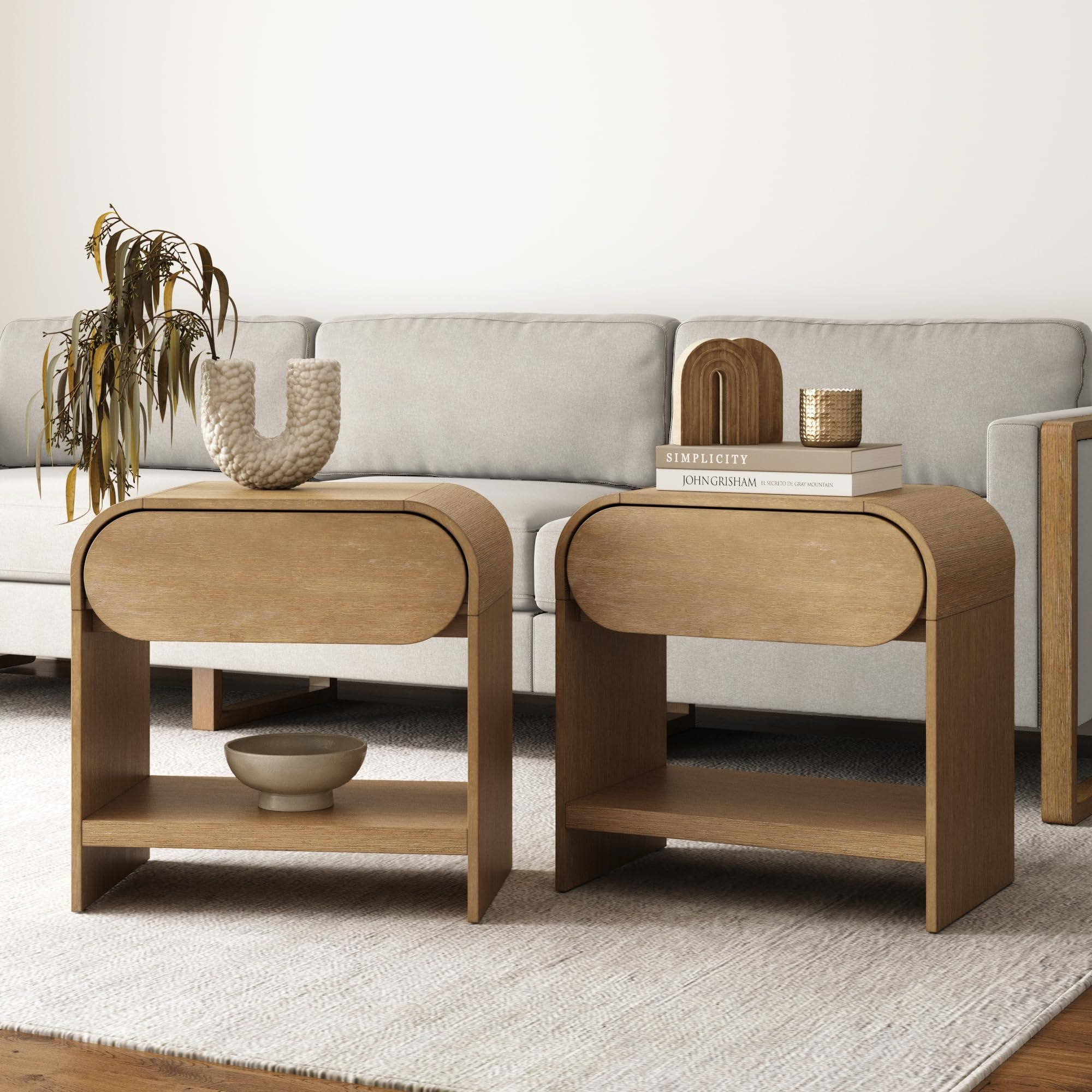 Nathan James Iris Mid-Century Modern Nightstand with Drawer, Wooden Bedside Table for Bedroom or ... | Amazon (US)