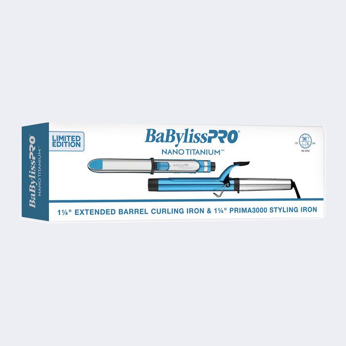 BaBylissPRO® Prima3000 1¼" Straightener & 1¼" Extended Barrel Curling Iron Prepack | BaBylissPRO