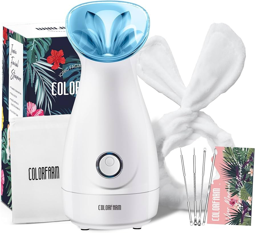 Colorfarm Facial Steamer Nano Ionic: Face Steamer Deep Cleaning Unclogs Pores - Humidifier Hot Mi... | Amazon (US)