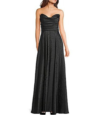 Blondie Nites Satin Jacquard Strapless Sweetheart Neck Dress - 3 | Dillard's