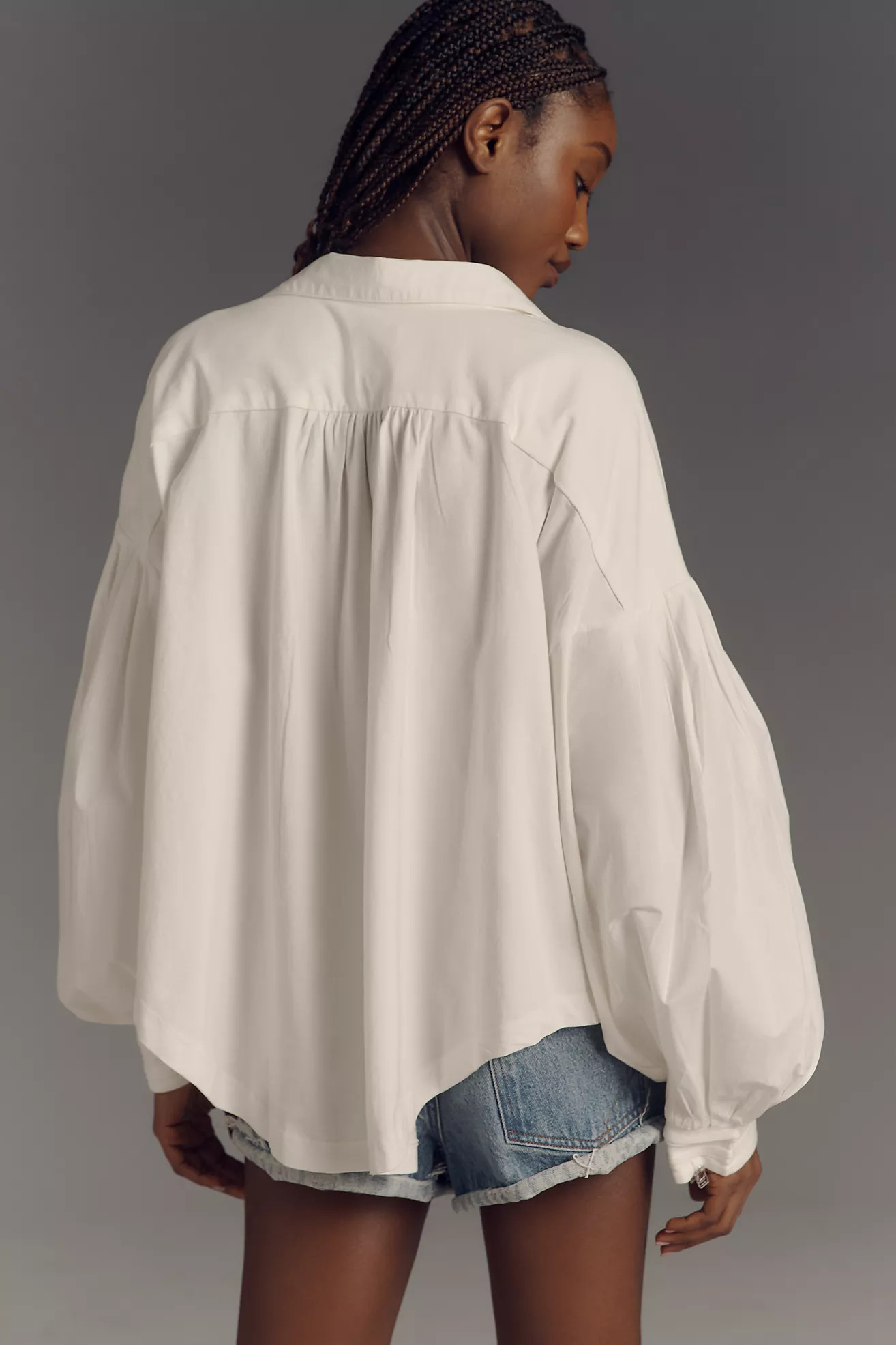 Maeve Balloon-Sleeve Collared Yoke Top | Anthropologie (US)