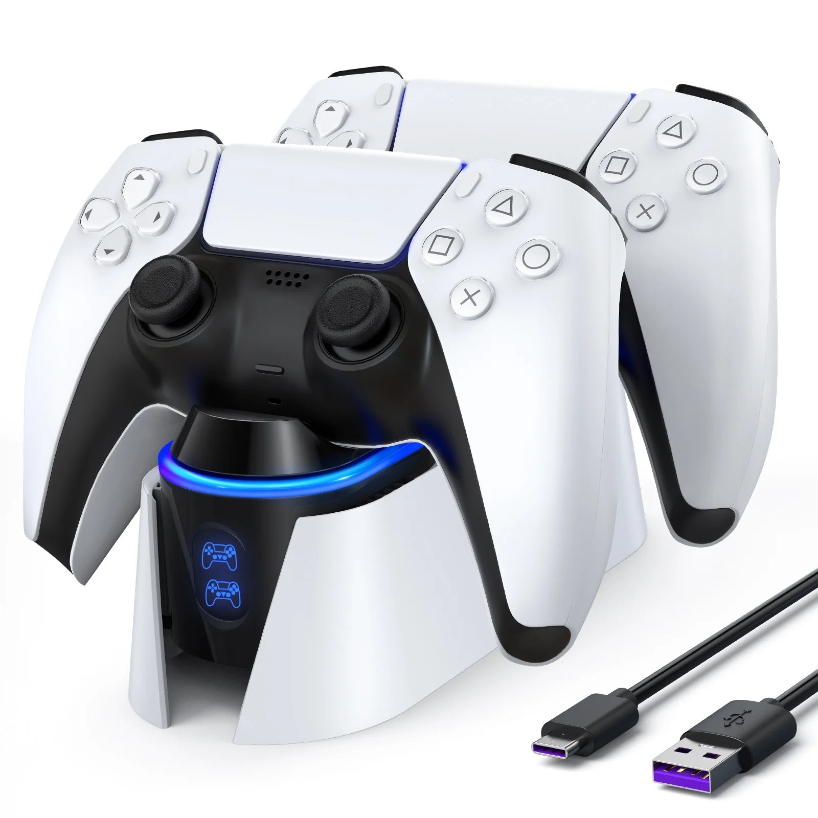 PS5 Controller Charger, Dual Controller Charging Station for Playstation 5 Dualsense, PS5 Chargin... | Walmart (US)