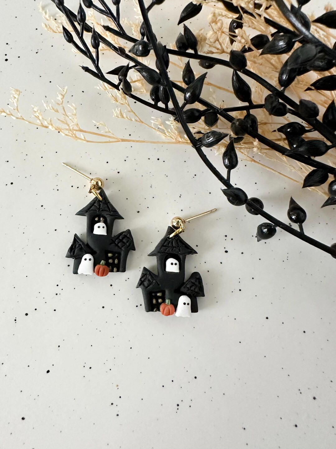 Haunted House Dangle Earrings: Ghost Jewelry for Halloween - Etsy | Etsy (US)