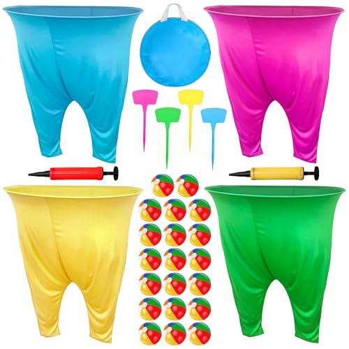 Granny Pants Yard Game, Granny Pants Outdoor Party Game with 4 Pants 20 Bouncy Balls 4 Stakes and 1 Storage Bag for Large Group, Team Relay, Family Birthday Party Gift, School Carnival Activities | Amazon (US)