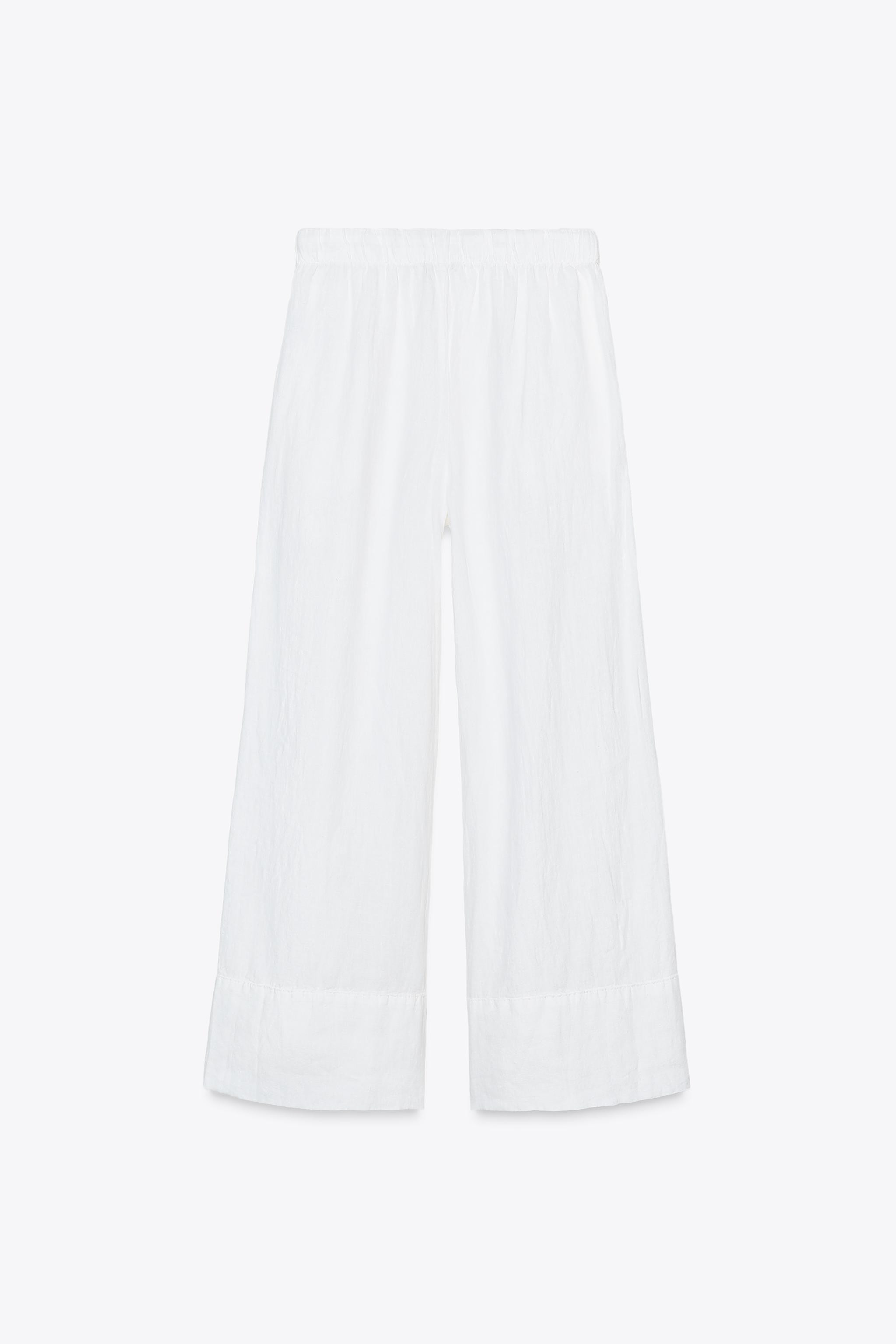 ZW COLLECTION 100% LINEN PALAZZO TROUSERS | Zara UK