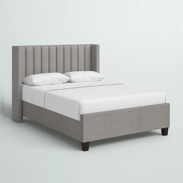 Flemings Upholstered Platform Bed Frame with a Vertical Channel Tufted Wingback Headboard | Wayfair Professional