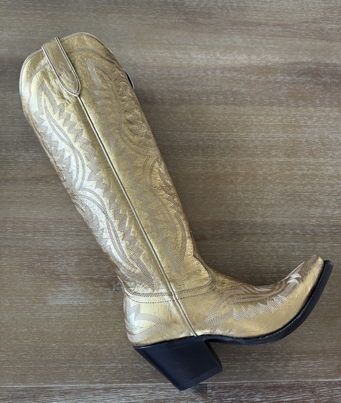 Gold boots on sale 