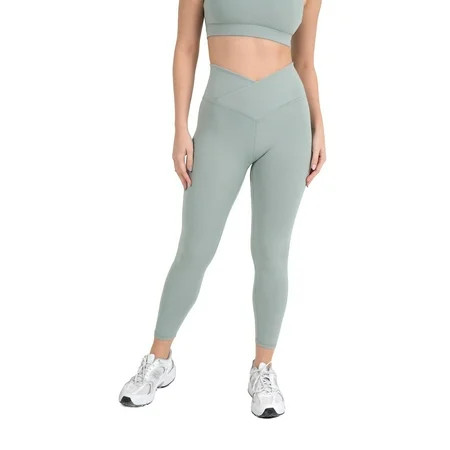 YITTY Active Women's UltraLuxe Crossover High-Waist Legging, Athleisure, 4-Way-Stretch, Sage Grey, XS, 7/8 Length | Walmart (US)