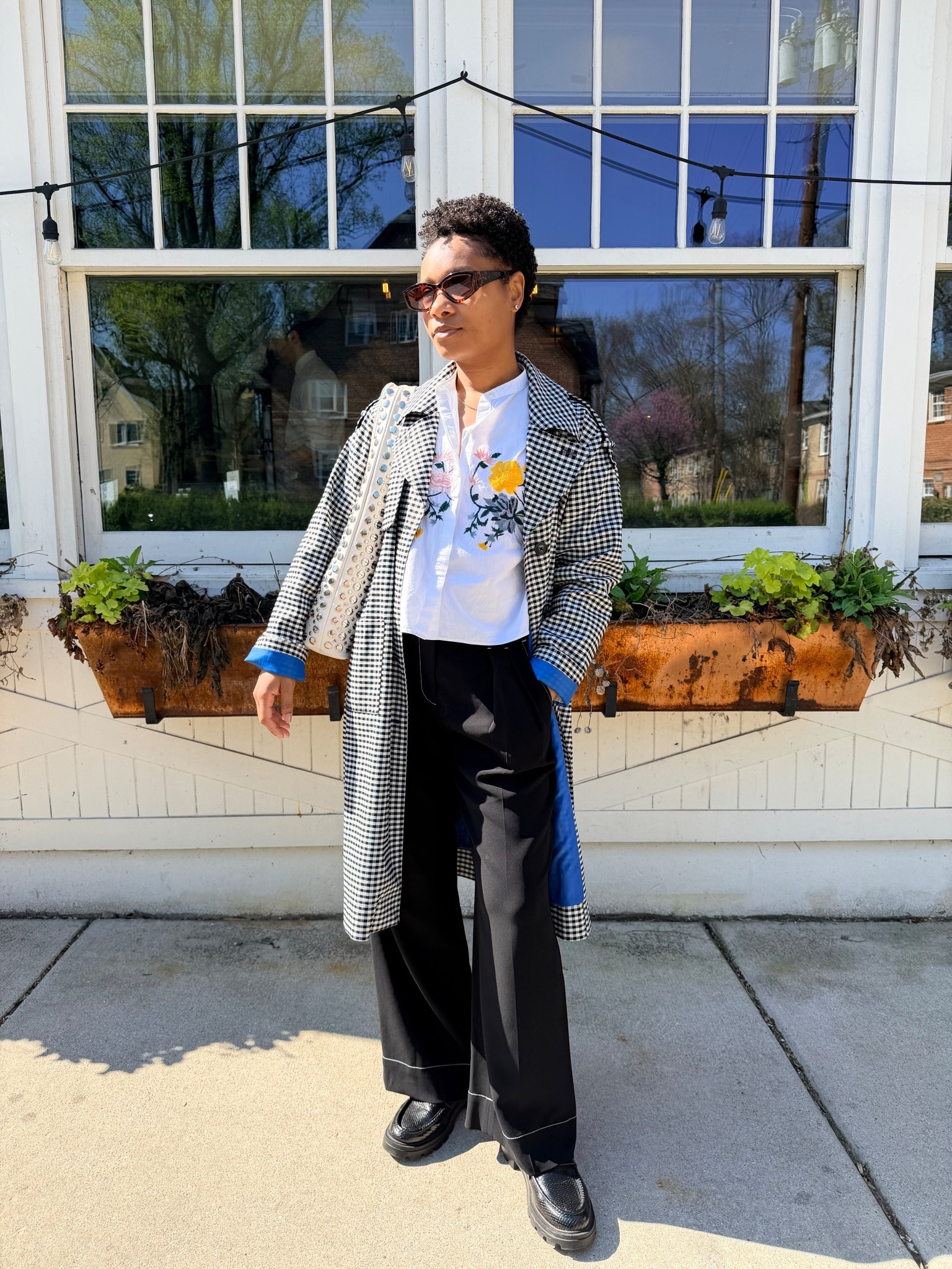 What I wore to church: embroidered button up, wide leg trousers and loafers with a trench #springoitd

#LTKootd #LTKgrwm