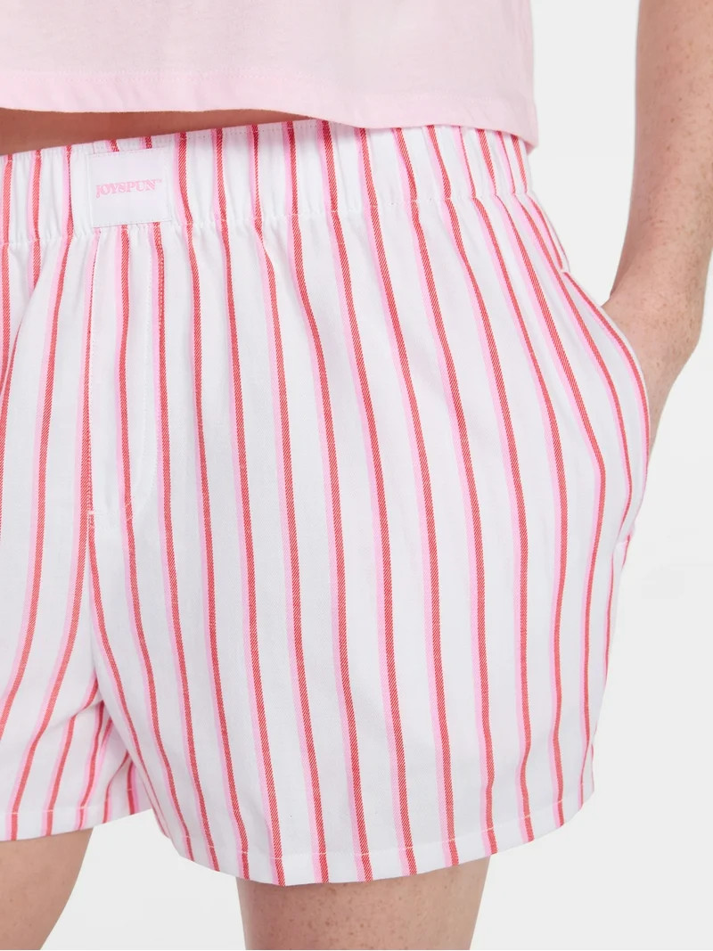 Joyspun Women's Woven Pajama Boxer Shorts, 3'' Inseam, Sizes XS-3X | Walmart (US)