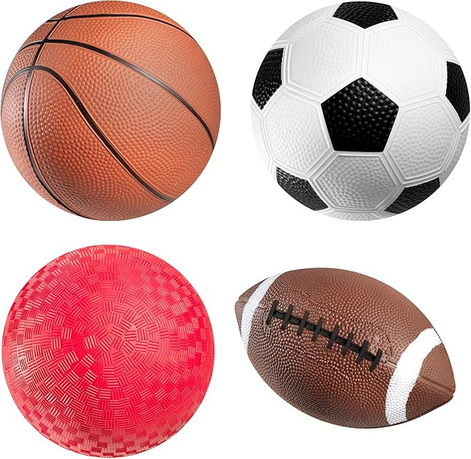 Bedwina Sports Balls for Kids & Toddlers - 5-inch Sports Balls Set Includes Football, Small Socce... | Amazon (US)
