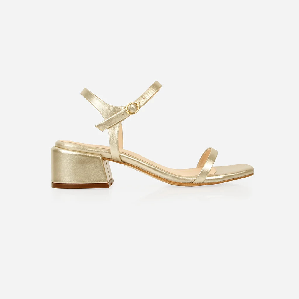 The Lindsay Heeled Sandal Champagne | Poppy Barley