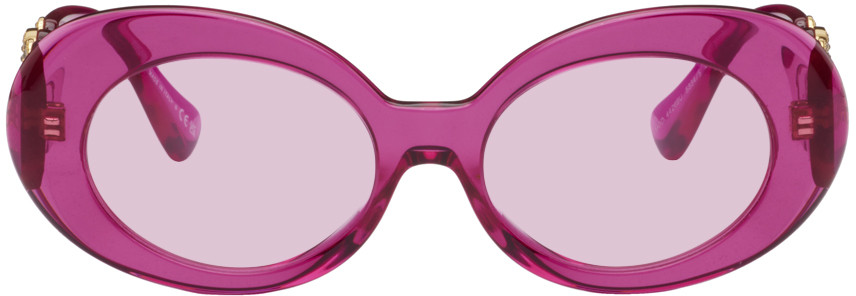 Versace Pink Medusa Biggie Oval Sunglasses | SSENSE