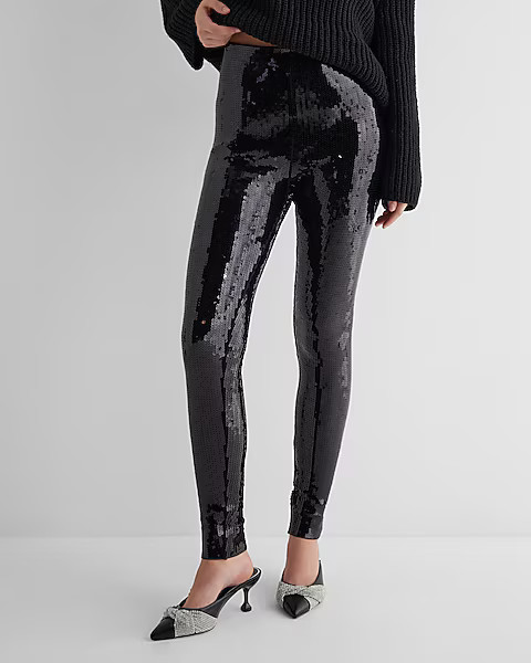Super High Waisted Sequin Leggings | Express
