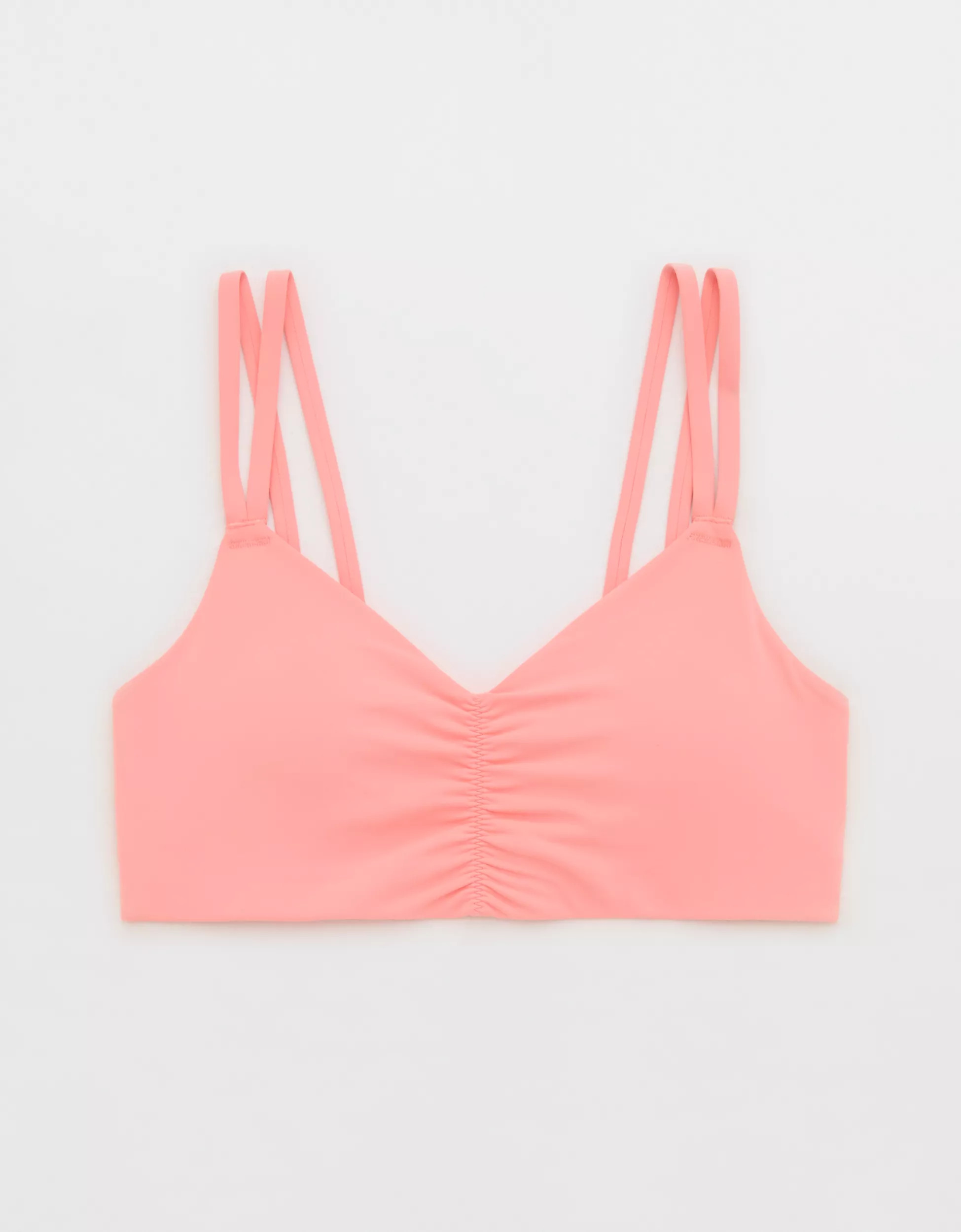 OFFLINE By Aerie Real Me Ruched Strappy Sports Bra | Aerie