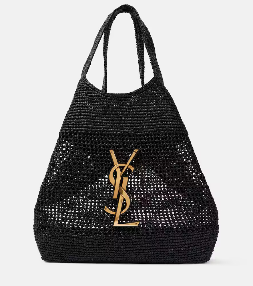 Saint Laurent Icare Maxi crochet raffia shopper | Mytheresa (UK)