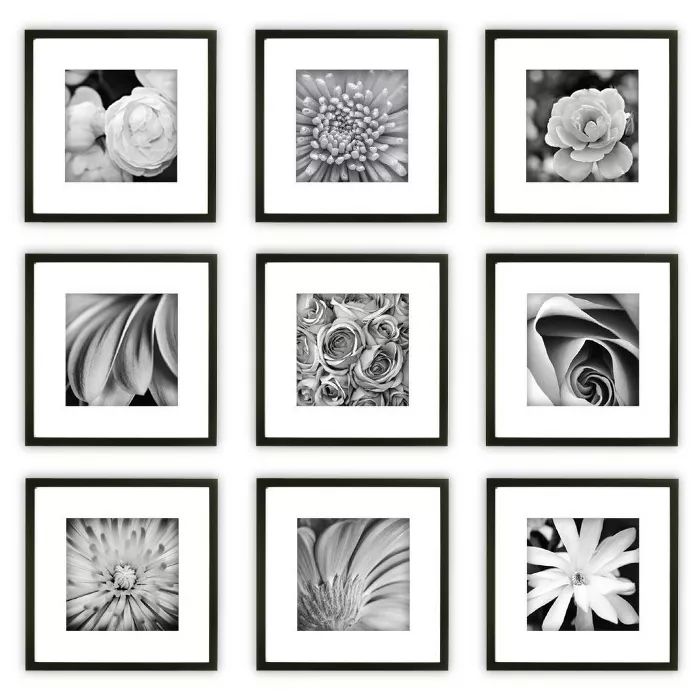 Gallery Perfect 9 Piece Wall Frame Set - Black | Target