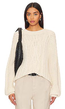 Free People Frankie Cable Sweater in Ivory from Revolve.com | Revolve Clothing (Global)