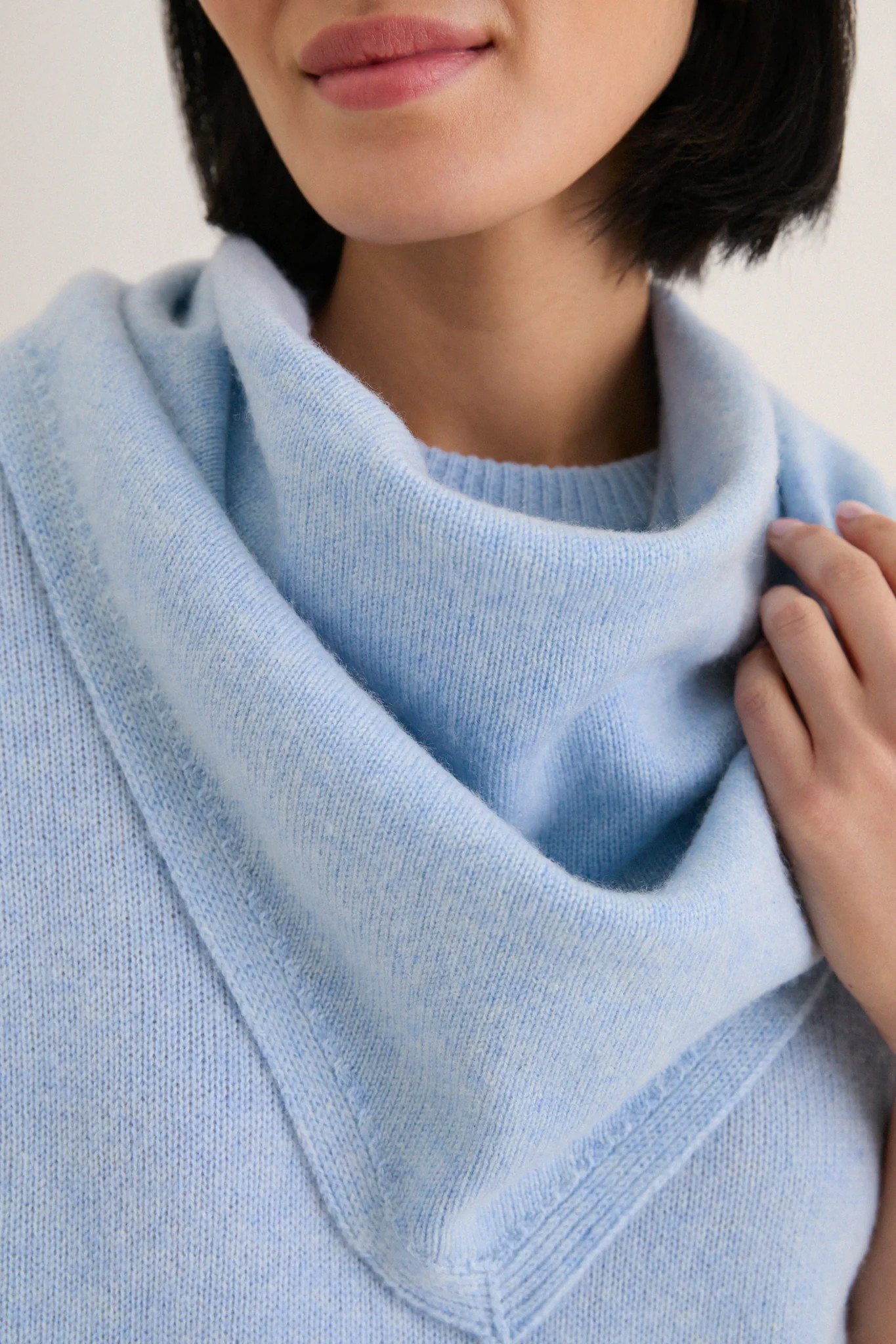 Ice Blue Cashmere Triangle Scarf | Tuckernuck (US)