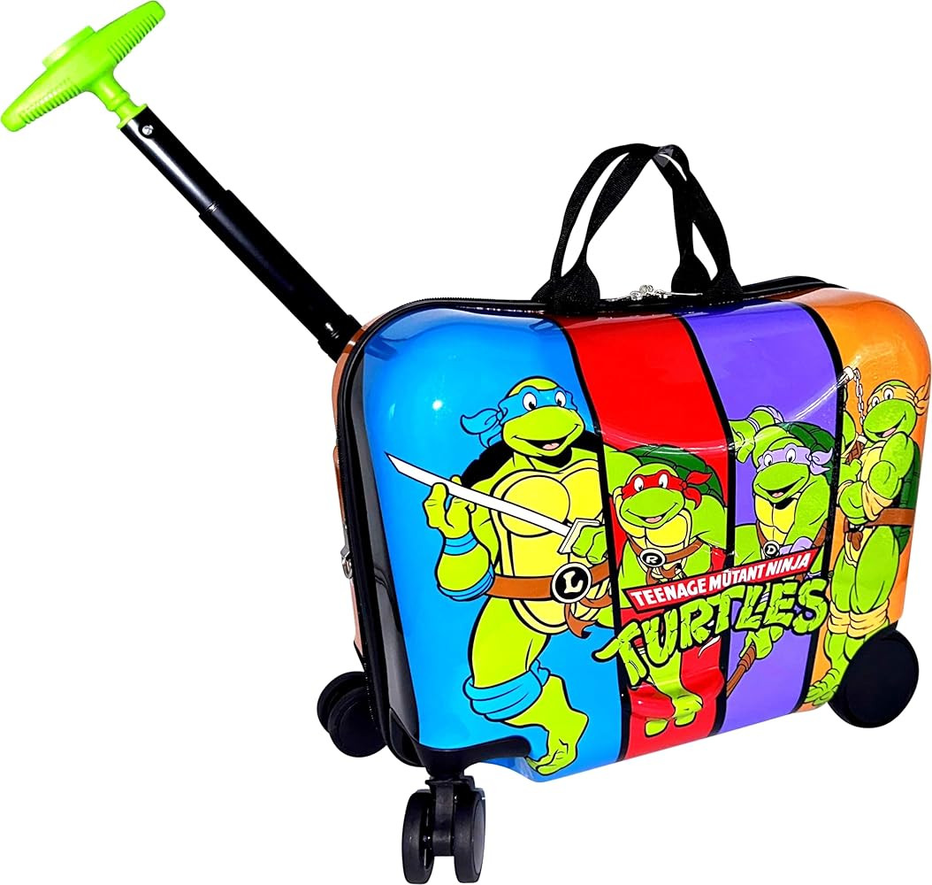 Fast Forward Ride-On 18" Suitcase For Kids/Tow-Along Toddler Carry-On Luggage With Wheels (Ninja ... | Amazon (US)