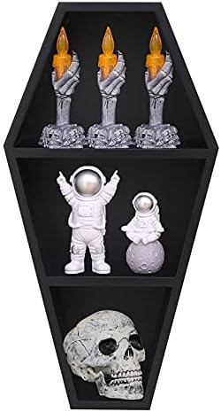 Wall Decor Coffin Shelf- Spooky Gothic Decor for Home,Black Floating Wooden Shelf for Wall or Tab... | Amazon (US)