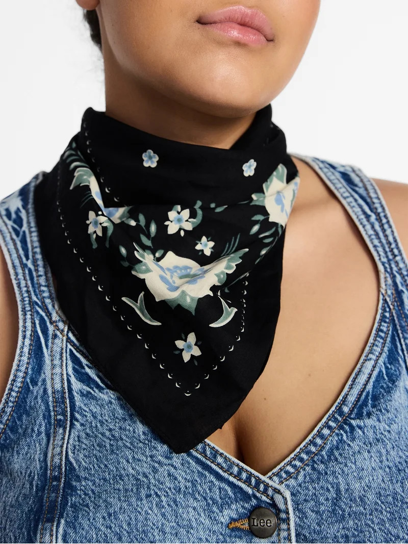 Kacey Lee Small Square Scarf, Black | Walmart (US)