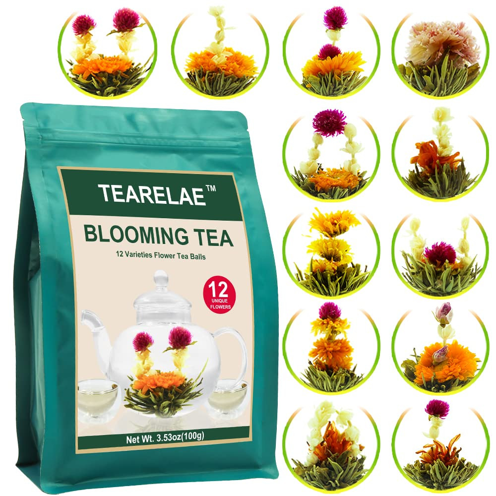 TEARELAE Blooming Tea Flowers - 12pcs Individually Sealed Flowering Tea Balls - Hand-Tied Natural... | Amazon (US)