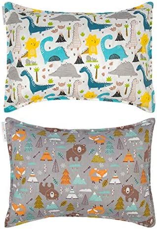 ALVABABY Toddler Pillow with 2 Pack Pillowcases Fits 13 x 18,12x 16 Kids Pillow Cotton Baby 1pcs ... | Amazon (US)