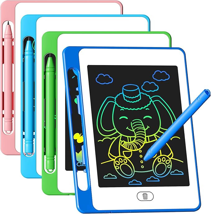 4 Pack LCD Writing Tablet for Kids, 6.5 Inch Colorful Doodle Board Drawing Tablet, Erasable Reusa... | Amazon (US)
