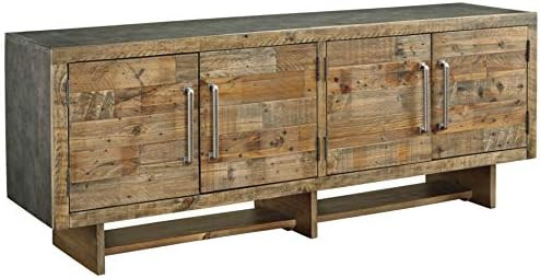 Signature Design by Ashley Mozanburg Rustic TV Stand Fits TVs up to 70", 2 Double Door Cabinets a... | Amazon (US)