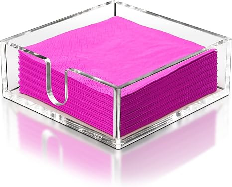 Acrylic Luncheon Napkin Holder –Clear Lunch Napkin Holder for bar, Kitchen or Dining Table – ... | Amazon (US)