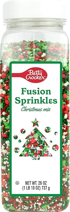 Betty Crocker Fusion Sprinkles Christmas Mix Bottle Festive Red, Green & White Holiday Sprinkles ... | Amazon (US)