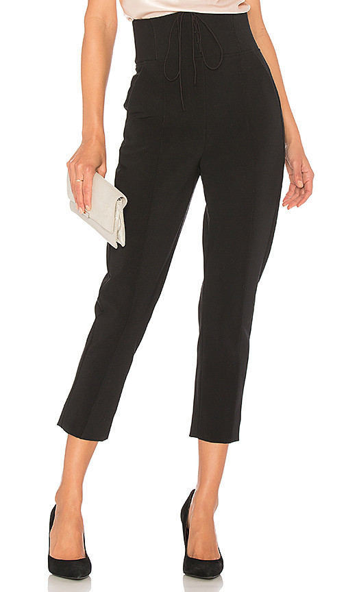 NICHOLAS Bi-Stretch Cigarette Leg Pant in Black. - size 0 (also in 2,4,6,8) | Revolve Clothing