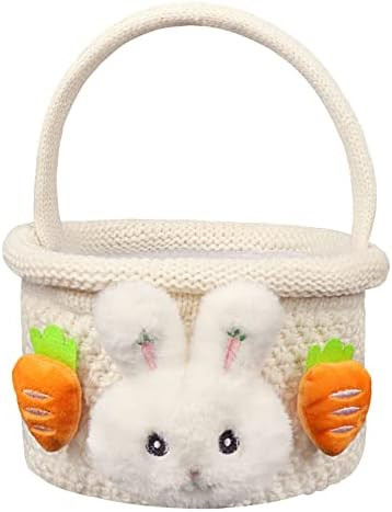 LimBridge Easter Decoration, Knitted Easter Basket with Big Bunny and Carrots Stuffers for Baby Girl | Amazon (US)