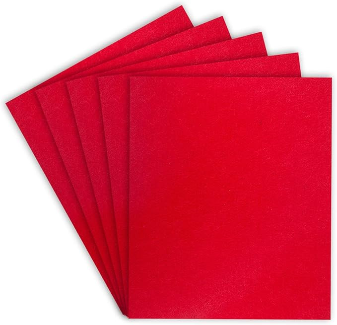 SAVITA 5Pcs 10x9 Inch 3mm Thick Felt Sheets, Stiff Felt Hard Craft Fabric Squares for Kids DIY Cr... | Amazon (US)