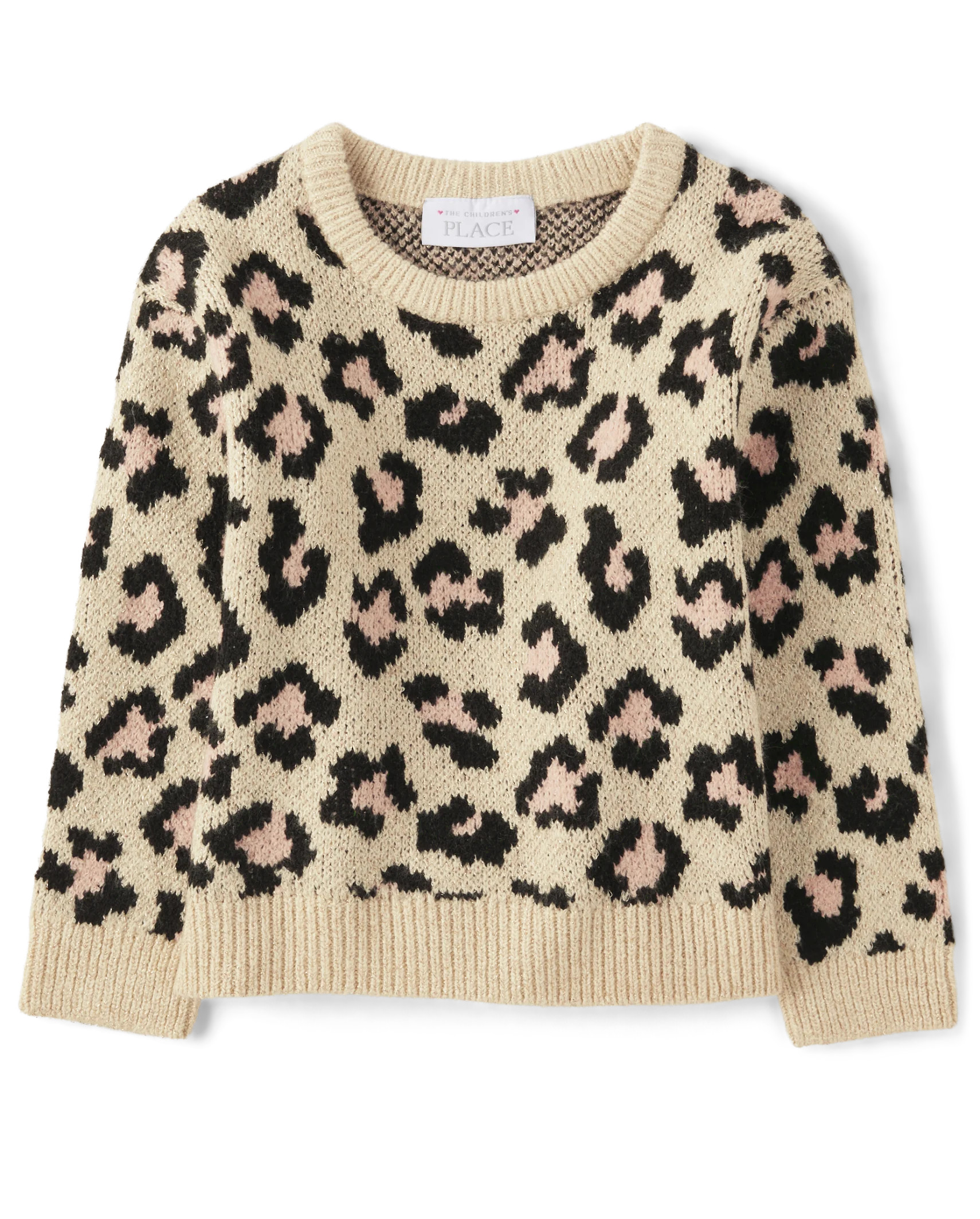 Toddler Girls Leopard Sweater - strawberrycream | The Children's Place