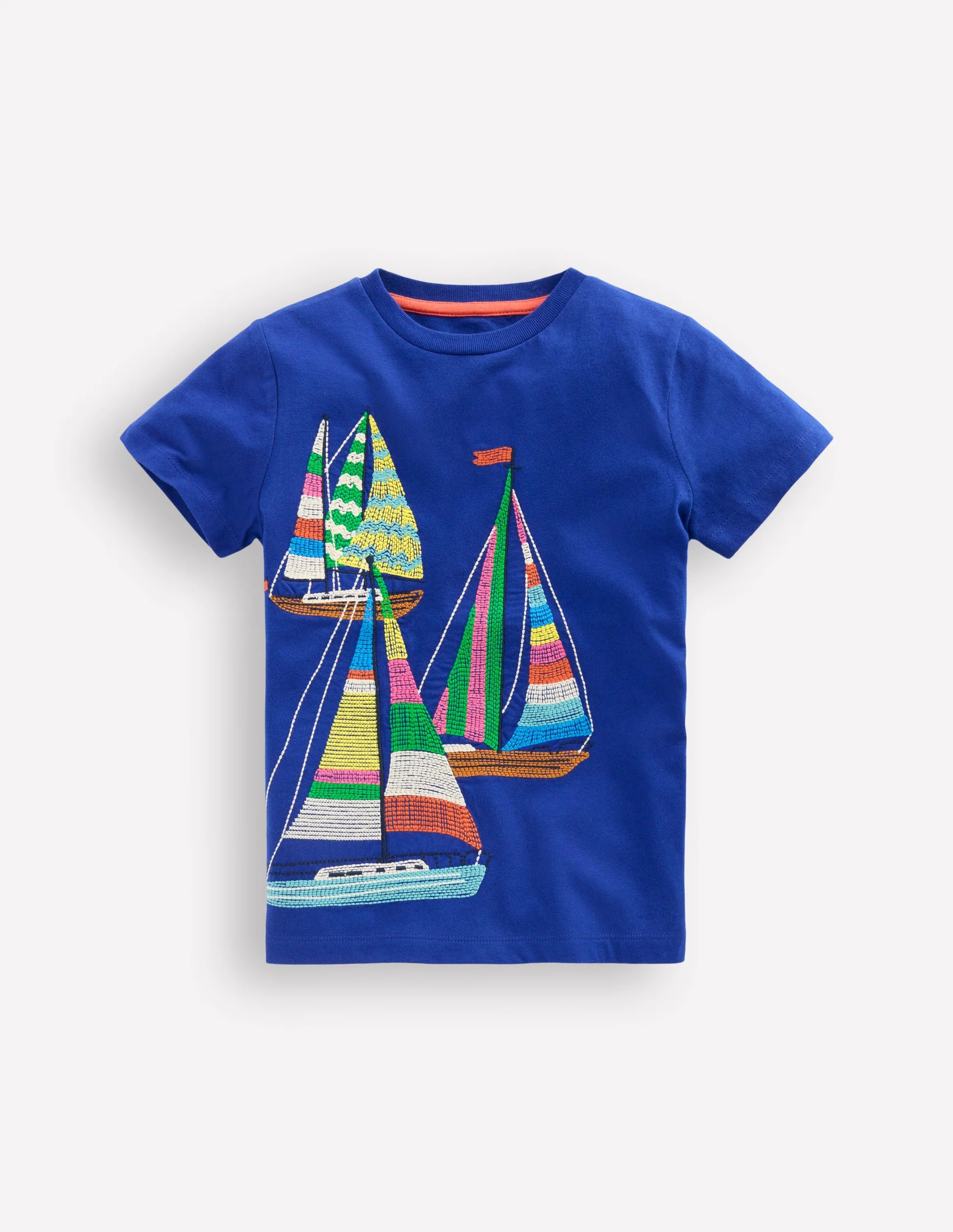Superstitch T-Shirt-Sapphire Blue Boats | Boden (US)